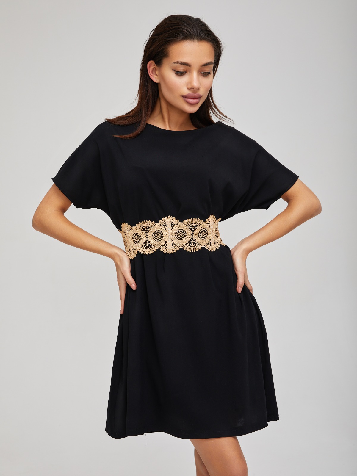 Кружевной пояс, бежевый