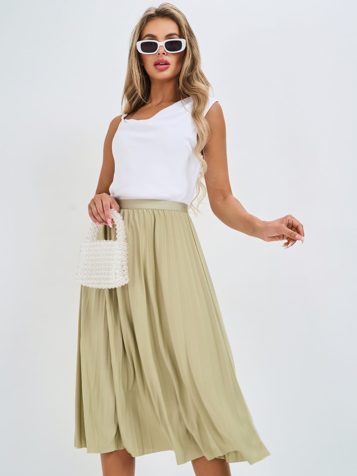 Юбка плиссированная, фисташковый